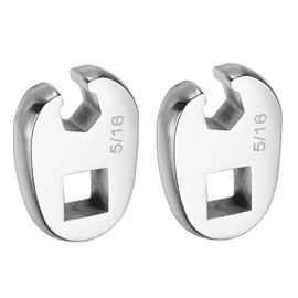 sourcing map 2pcs Drive Crowfoot Wrench 3/8" Drive 5/16" SAE Fractional Crowfoot Flare Nut Wrench 40Cr Chrome Plated Open End Crowfoot Wrench for Mechanics Automotive Repair Work