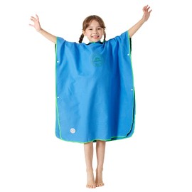 IWK Wrap Towel Pool Towel Poncho Swimming Kids Boys Girls (Sky Blue, M)
