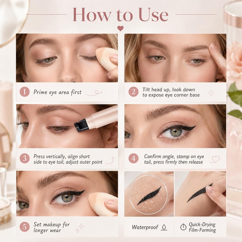 Eyeliner Stamp, Winged Eyeliner Stamp, Zena Makeup, Quick Daily Makeup