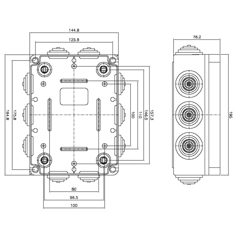 Industry Box Enclosure 190x140x70 mm, Junction Box, Utility JS7400