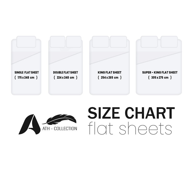 AATH COLLECTION Egyptian Cotton Flat Sheets, 200 Thread Count Single,