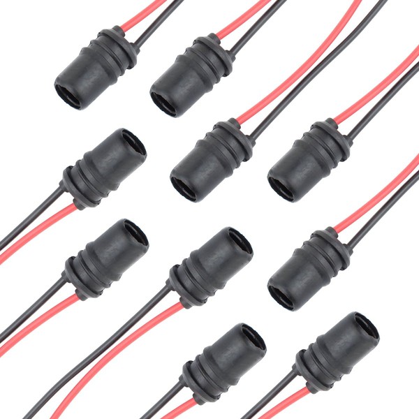 TOMALL 10 Pcs T10 194 Round Pre-Wired Socket for LED