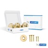 XFORT® Polished Brass Victorian Rim Knob, Sturdy Solid Brass Rim