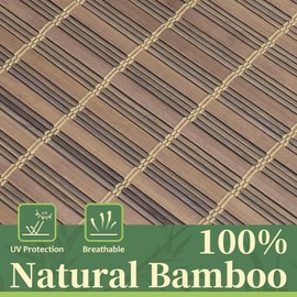 AGESISI Bamboo Roman Shades with Valance Cover, Cordless Bamboo Blinds for Indoor Windows, Light Filtering Bamboo Woven Shades for Home & Patio, Privacy Protection, 26" W x 64" H, Grey