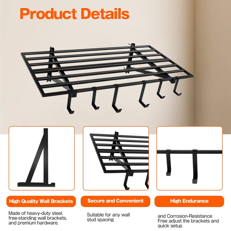 Colinktool Garage Wall Shelving, 2X4ft Garage Storage Rack,Heavy Duty Wall