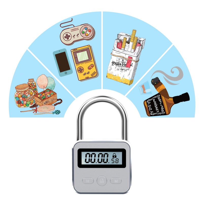 Metal Time Padlock - Time Management Tool Timer 99 Hours