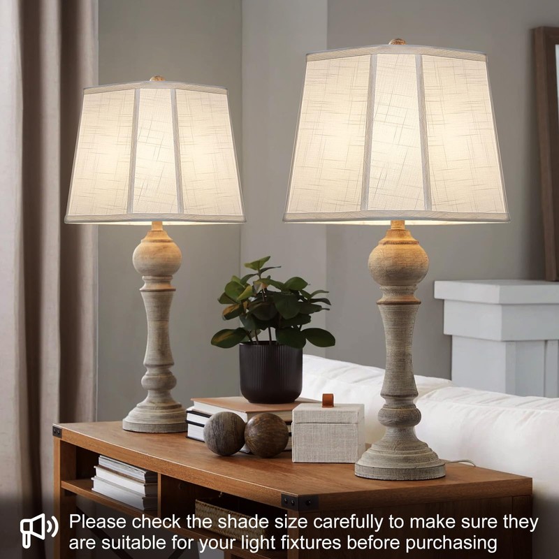 White Lamp Shades Set of 2, 10.5" x 10"x 13"
