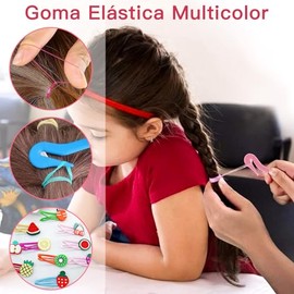1800 Piezas Gomitas para el Pelo, Coleteros Niña Gomas Colores Accesorios Con 10 Pinzas + 6 Ayuda para Trenzar + 1 Caja de Almacenamiento (32 Colores)