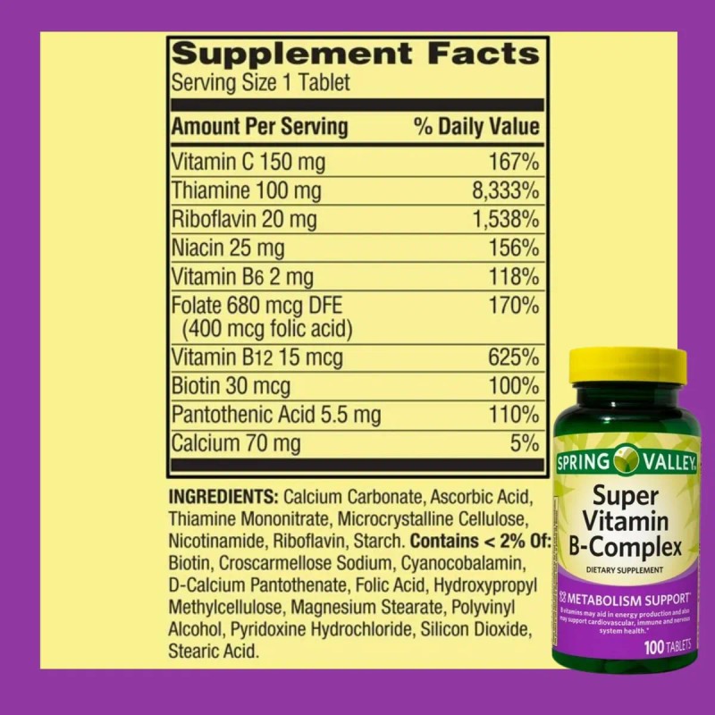 Nour Nutri Complejo B-complex Suplemento Diario 100 Unid.