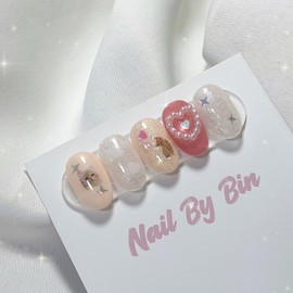 [Handmade Nail Tips] Meow Meow Nail - Long Ballerina / [수제네일팁] 냐옹이야옹이 네일 - 롱발레리나