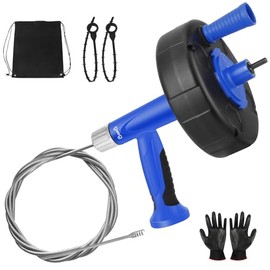 XJX 25FT Drain Snake with Drill Adapter for Easy Clog Removal