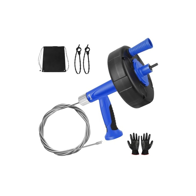 XJX 25FT Drain Snake with Drill Adapter for Easy Clog