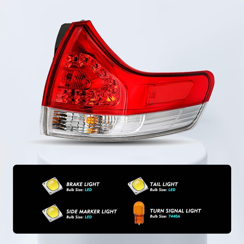 TUSDAR Fit for 2011-2014 Toyota Sienna Tail Light Rear Taillight