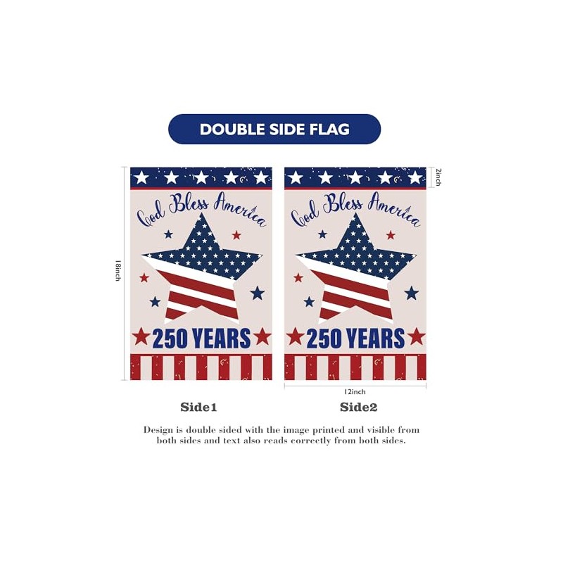 250th Anniversary American Garden Flag - Double-Sided Design