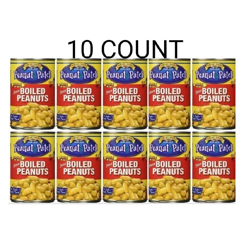 Peanut Patch Cajun Green Boiled Peanuts 10X 13.5 ounce cans