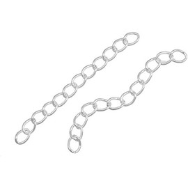 NX Garden Tail Extender Chain 100PCS K White Gold 50 x 4mm Chain Extension Tails for DIY Jewelry Making