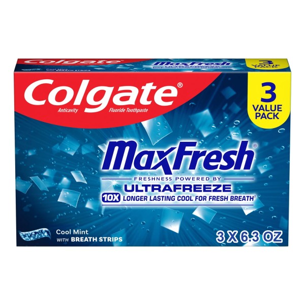 Unbranded Colgate MaxFresh Cool Mint Toothpaste, 3 Pack, 6.3 oz
