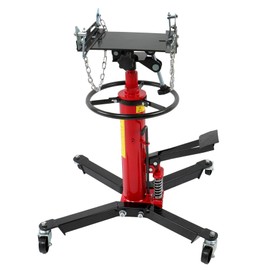 waltyotur Transmission Jack 1322LBS Capacity 2-Stage Hydraulic Telescopic Jack with 360° Swivel Wheel Red