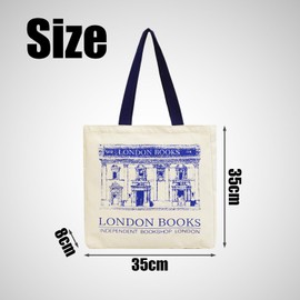 KVBUCC 1 canvas tote bag, portable storage tool, large-capacity shoulder bag, retro shopping bag, foldable leisure bag, suitable for travel and picnic (white)