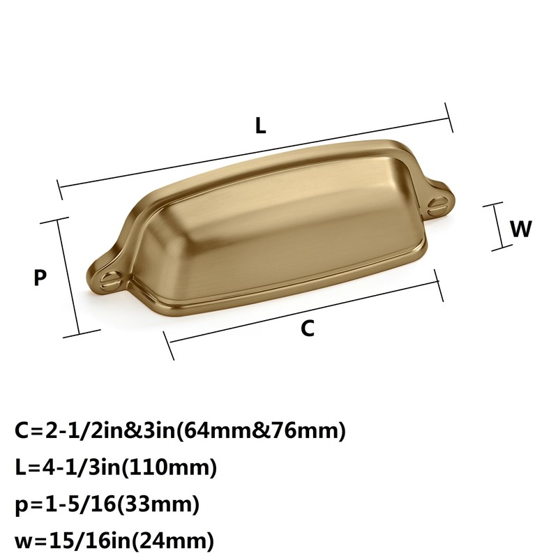 khtumeware 10 Pack 3 inch (76 mm) Drawer Pulls Champagne