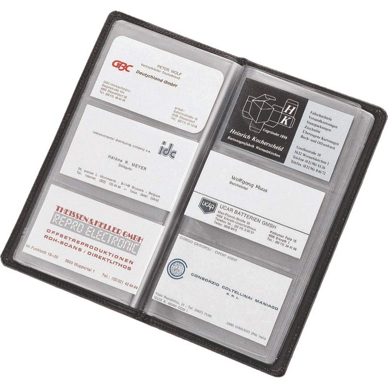 Business Card Holder Leather Black