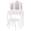 UTEX Kids Vanity Table and Chair Vanity Set with Mirror