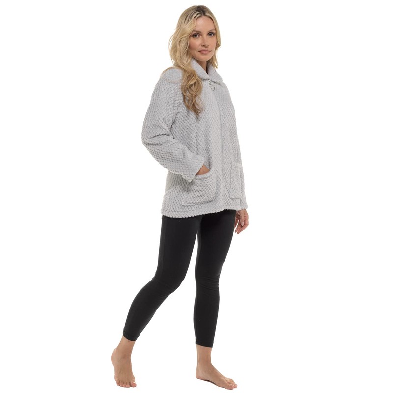 Undercover Waffle Fleece Zip Bed Jacket LN1693 Grey 10-12