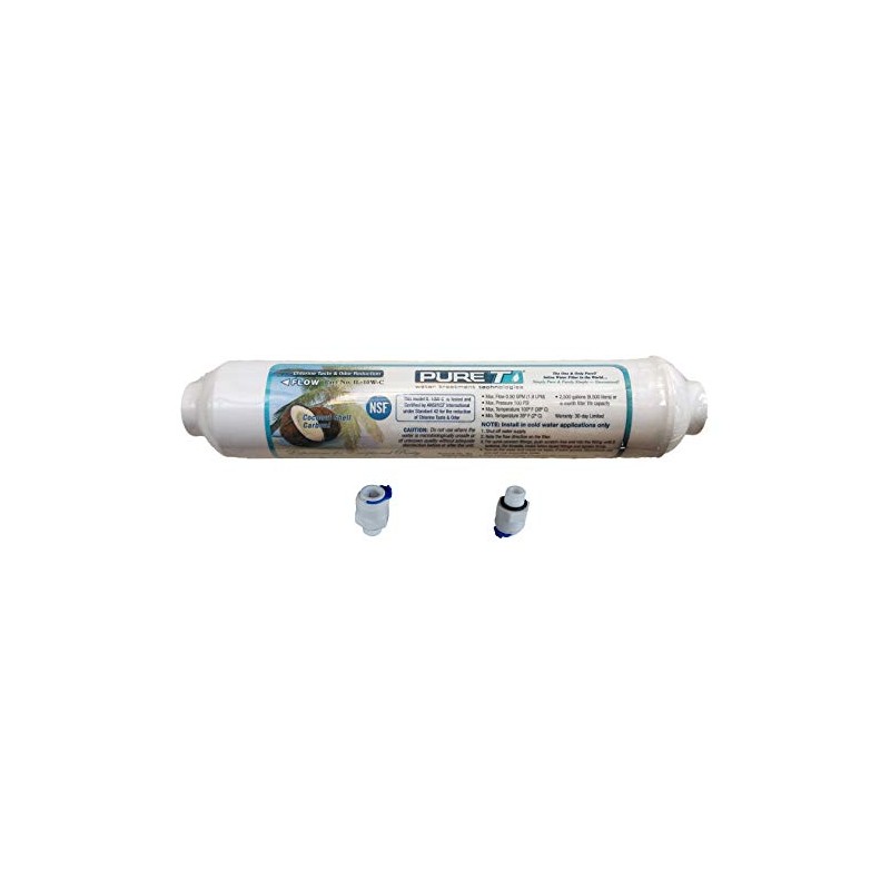Inline Granulated Activated Carbon Filter 10" with 3/8" Adapters