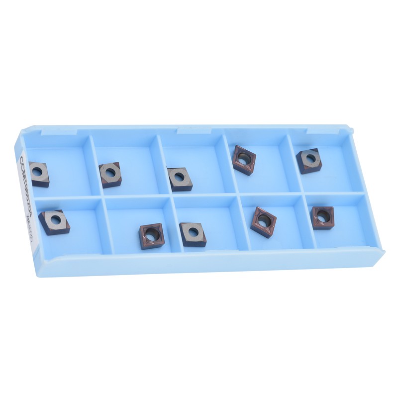 10Pcs Carbide Turning Blade Titanium Alloy High Temperature Resistance Rhombus