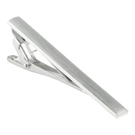 Kcmell Tie Clip for Men, Silver Tie Clip Classic Men Tie Pin, Long Styles Tie Bar Clip Square Edges Men's Tie Clips for Business Anniversary Wedding and Daily Life