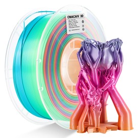 US Raw Materials 3D Printer Filament PLA, Shiny Peach Color Filament, Color Change by Length PLA, Fit Most FDM 3D Printers, Matte Finish 1KG/ 2.2lbs Spool, Rainbow Blaze