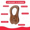 10 Strings Lyre Harp Mahogany Body Brown White Chain Design