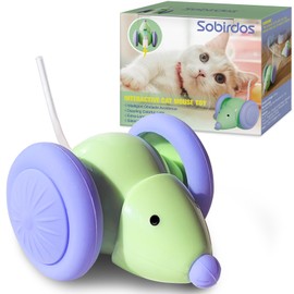 Sobidos Juguete eléctrico Inteligente para Gatos, Juguete Interactivo para Ratones, Juguetes para Gatitos, Juguete silencioso para Gatos con Luces LED, (Verde)