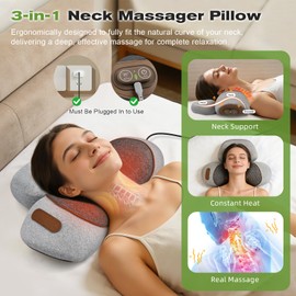 3-in-1 Neck Massager Pillow with Heat, Vibration & Gentle Traction