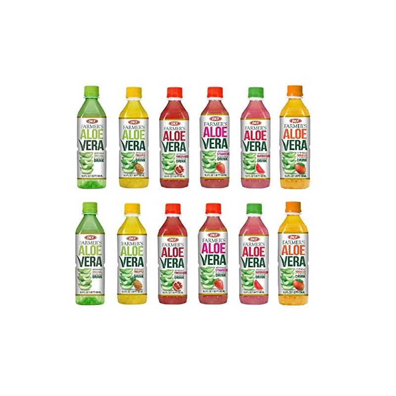 OKF Farmer's Aloe Vera Drink with Pulp Variety Pack includes