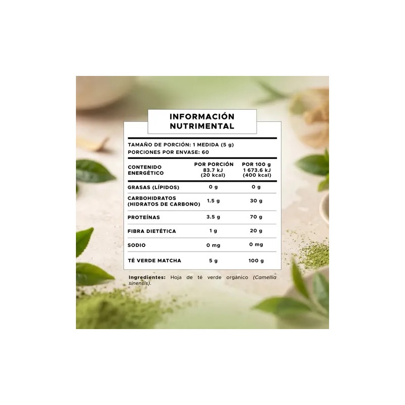 Pure Form Matcha Orgánica Te Verde En Polvo Ceremonial 300gr