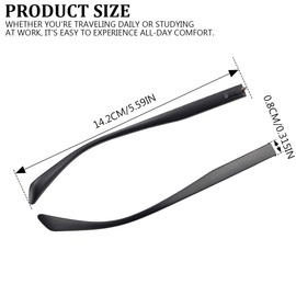1 Pair Plastic TR90 Glasses Replacement Arms Single Teeth Convex Teeth Universal Glasses and Sunglasses Replacement for Glasses Repair 8mm Width