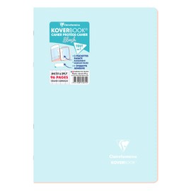 Clairefontaine Koverbook Blush 971471C Stapled Cover Polypropylene Two-Tone Opaque 21 x 29.7 cm 48 Sheets French Ruling Assorted Colours Pack of 1