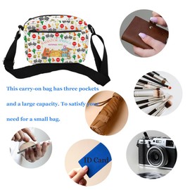 KUIYAI Unisex-Adult Multicolor Cars Movie Crossbody Messenger Bag Purse 3.012L 8x24.5x18cm 3Pockets Zipper Cotton Strap Gift