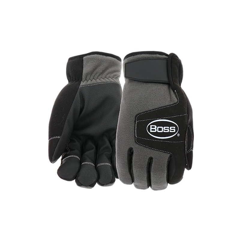 Boss Arctik Utility Gloves, PVC Grip, 60g Therm Lining, Fleece,