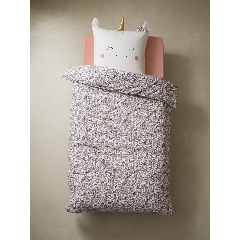VERTBAUDET Children's Bedding Set, Unicorn Land, Oeko-Tex®, Purple/Multicoloured 140 x