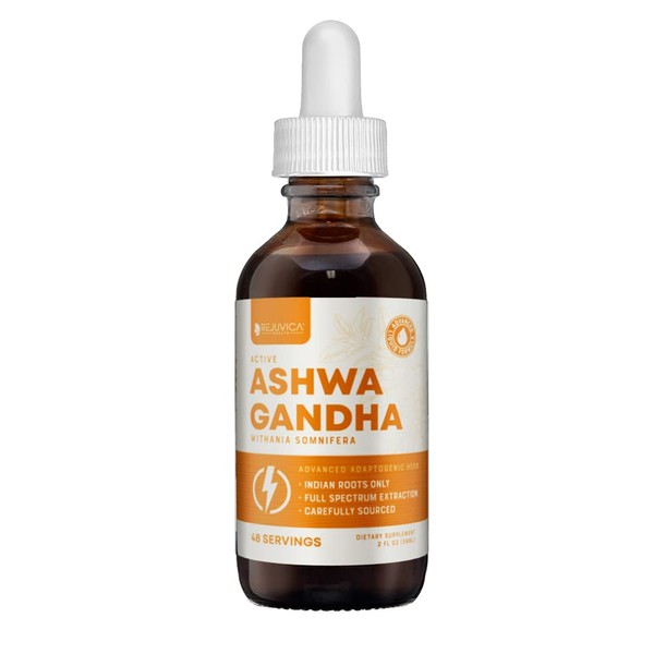 Active Ashwagandha - Advanced Liquid Supplement - Withania Somnifera Extract - Ashwagandha Roots Only - Naturally Occurring Withanolides - 48 Servings/2oz