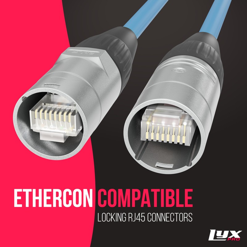 LyxPro 6 Feet Shielded CAT6 Ethercon Cable - Professional Audio