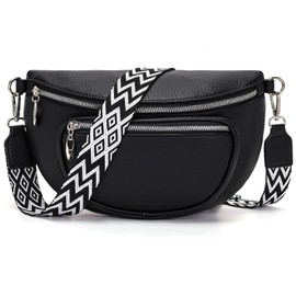 Snmoec Bauchtasche Damen schwarz umhängetasche Damen mittelgroß Crossbody Bag Passende Handytasche schöne Bauchtasche Handtasche mittelgroß