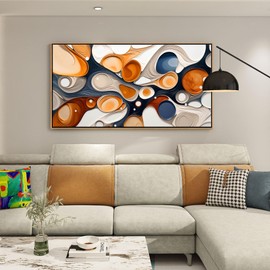 XLSJERST Modern Abstract Wall Art - Deep Spiritualism Art White And Brown Canvas Pictures Artwork Living Room Office Bedroom Wall Decor