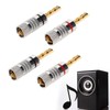 2 Pairs BFA Banana Plug 4mm Gold Plated Brass Serrated
