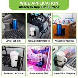 Spurtar Spurtar 2pcs Car Cup Holder Fit Most Size Mugs Water Bottle Drink 60-100MM Adjustable Folding Wall Car Desk Cup Holder for Trucks, RVs, Vans, Boats, Campers, Caravans