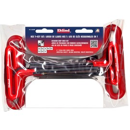 EKLIND 53168 Cushion Grip Hex T-Key allen wrench - 8pc set SAE Inch Sizes 3/32-1/4 (6In shaft)