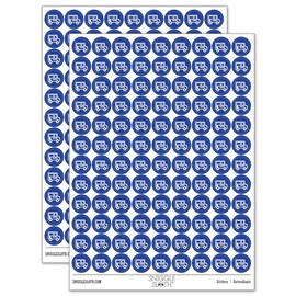 School Bus Icon 200+ Round Stickers - Gloss Finish - 0.50" Size - Dark Blue