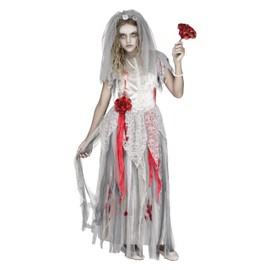 Fun World Zombie Bride Costume, X-Large 14-16, Multicolor